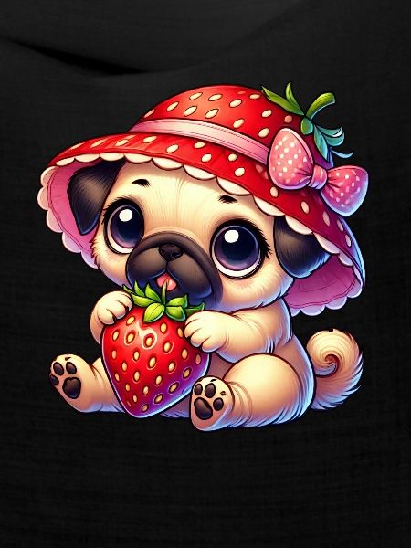 Mops mit Erdbeere Sommer Fruchtig