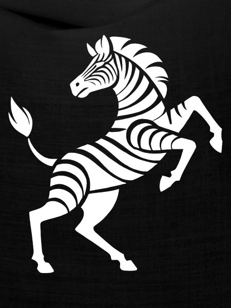 Zebra Hufe hoch Kunststück Silhouette