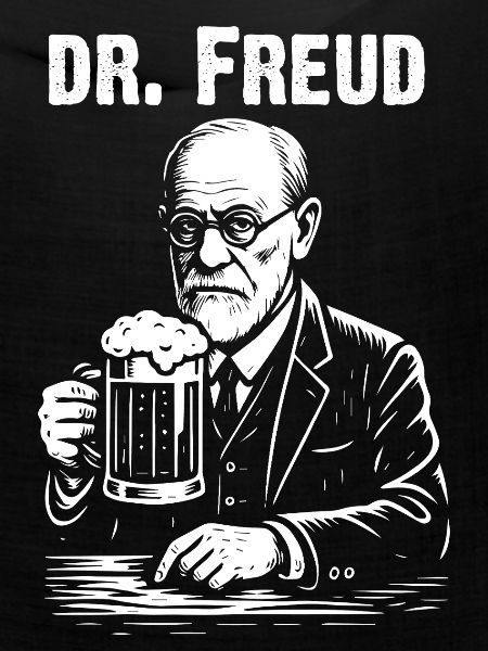 Dr. Freud mit Bierillustration