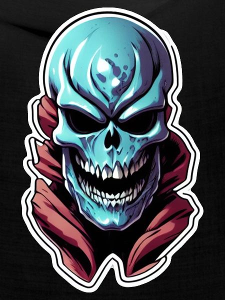 Alien Skull - Blaues Monster