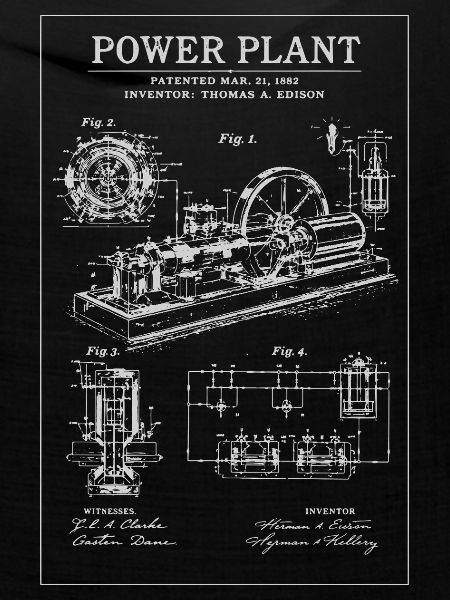 Industrie-Blueprint-Kraftwerk