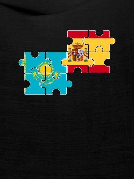 Kasachstan Spanien Flagge Spanisch Kasache