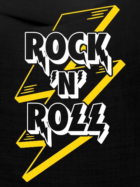 Rock'n'Roll Text Logo mit Blitz