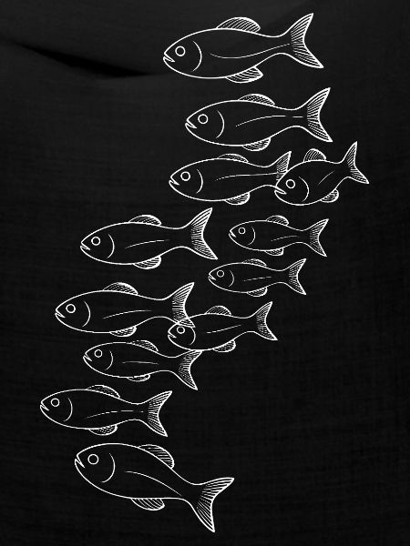 Fischschwarm Silhouette Muster