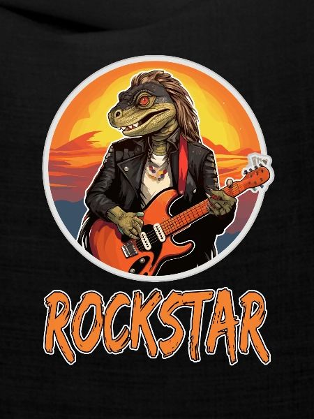 Reptil-Musiker mit E-Gitarre