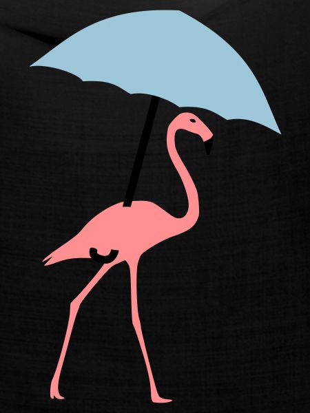 Flamingo mit Regenschirm oder Sonnenschirm