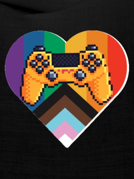 Pixel-Controller Herz im Regenbogen