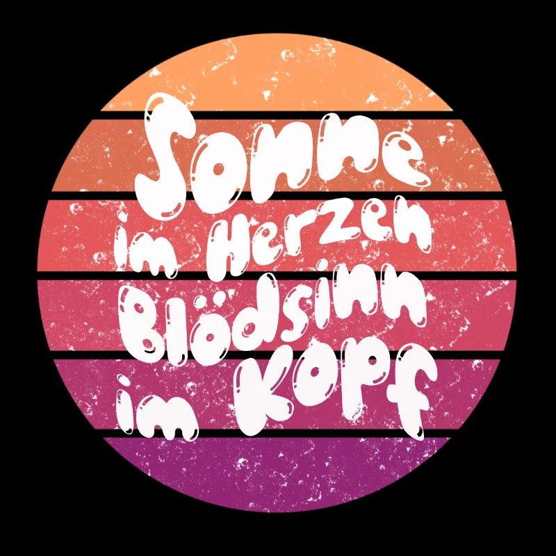 Sonne im Herzen Retro Kreis