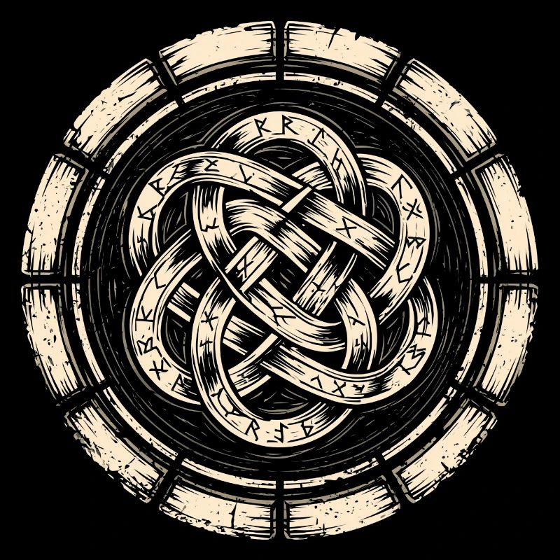 Norse Runes Shield Patch | Viking Crest