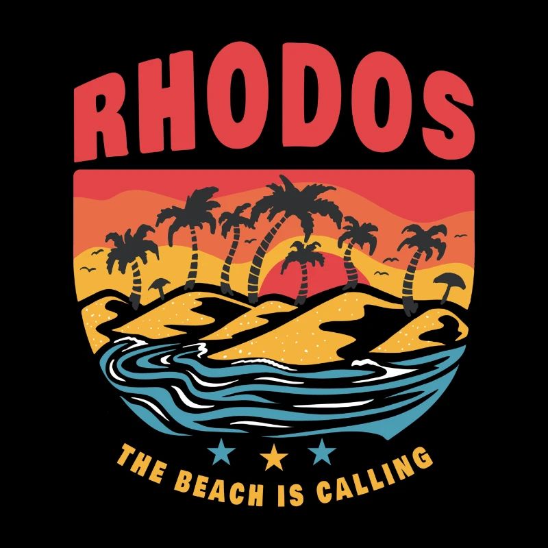 Conception de plage Rhodes Grèce