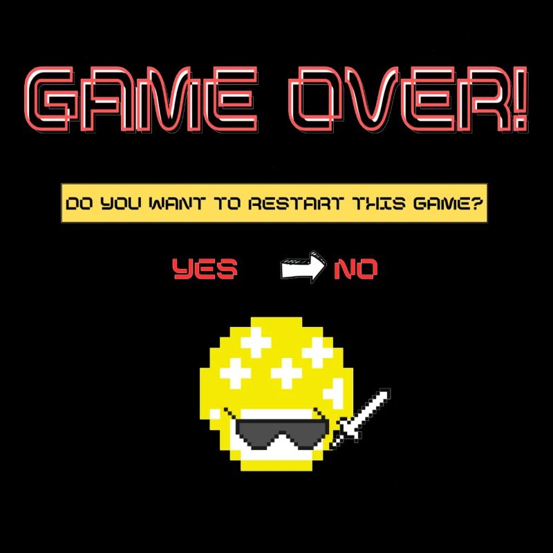 Pixel Art 8 bits Retro Game Over