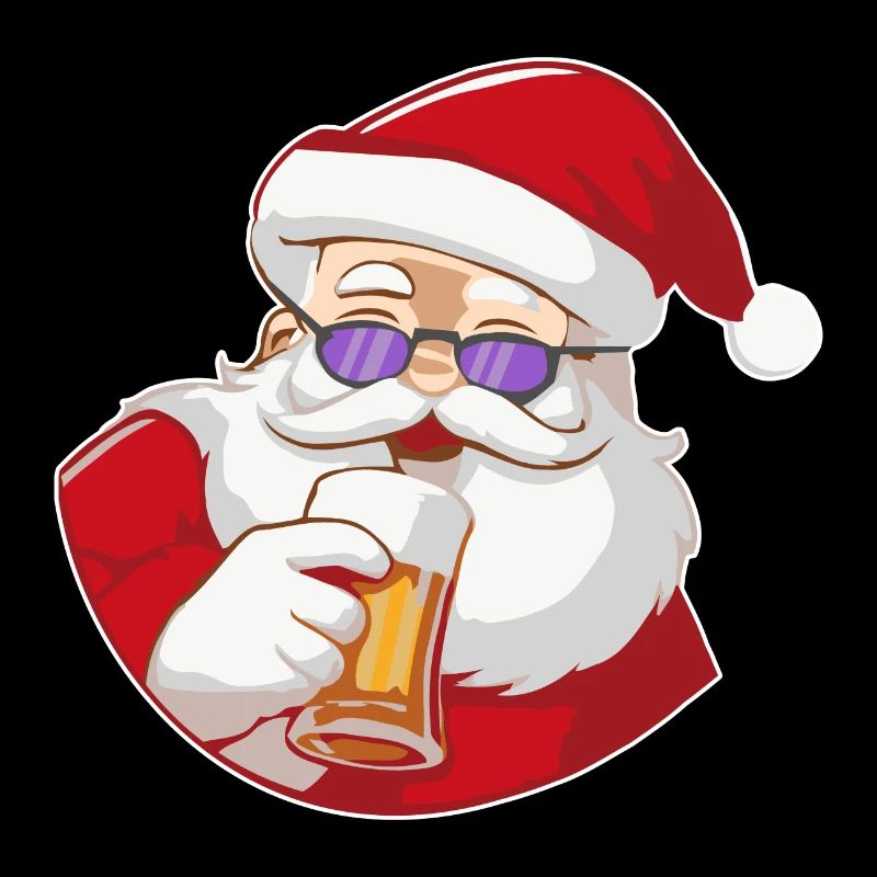 Weihnachtsmann mit Bier und Sonnenbrille
