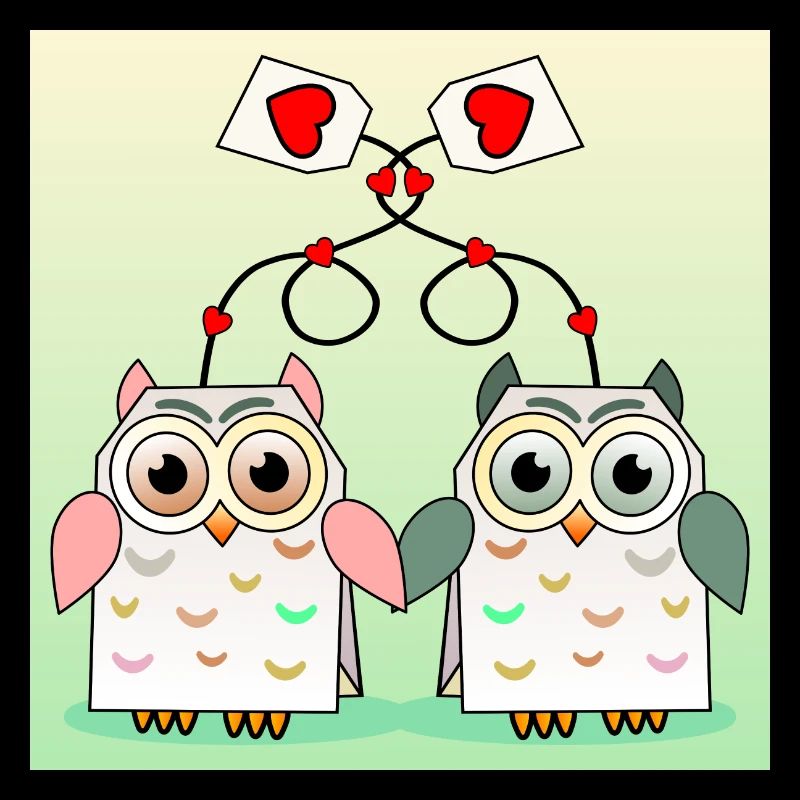 Verliebtes Paar Eulen Teetrinker