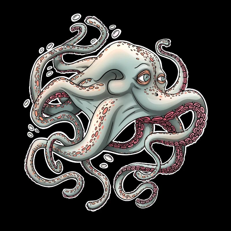 Whimsical Octopus with Dreamy Expression