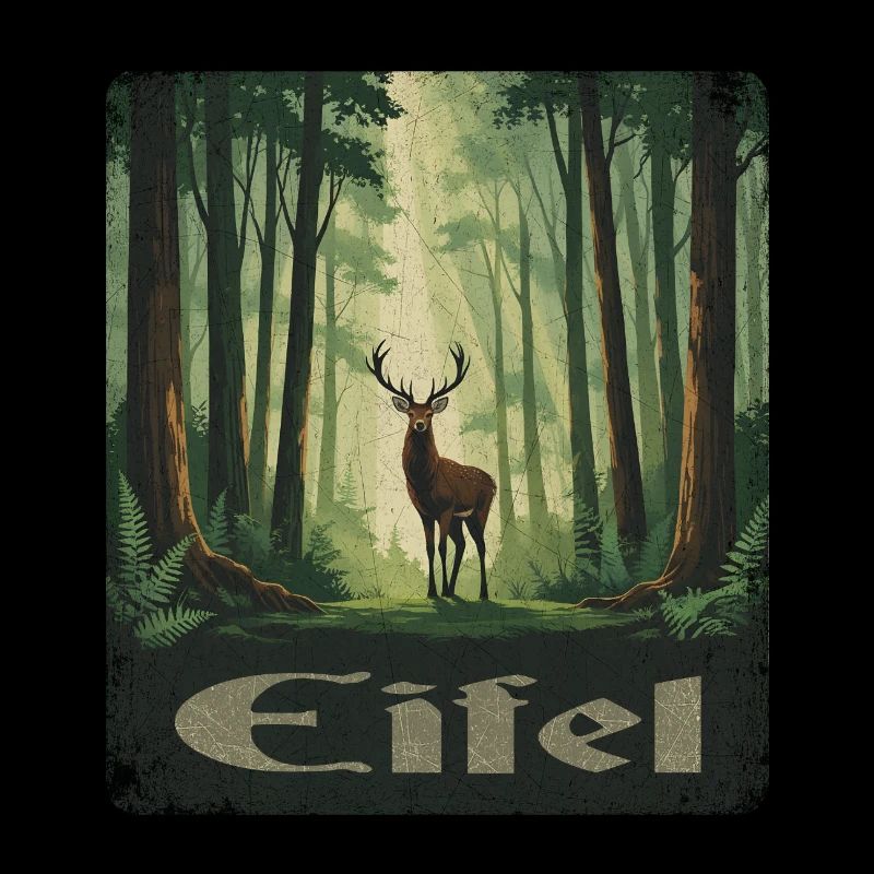 Eifel mit Hirsch