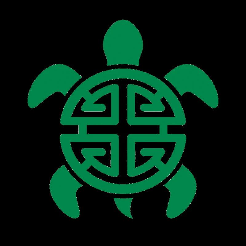 Geometric Lucky Turtle Pattern Green