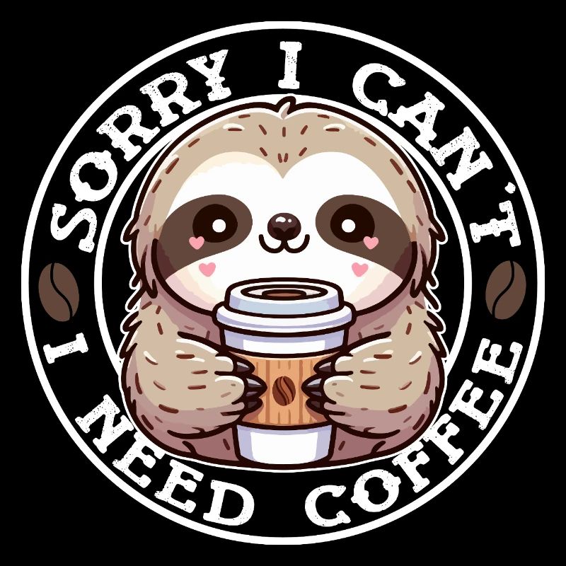 Faultier Süßer Runder Kaffee