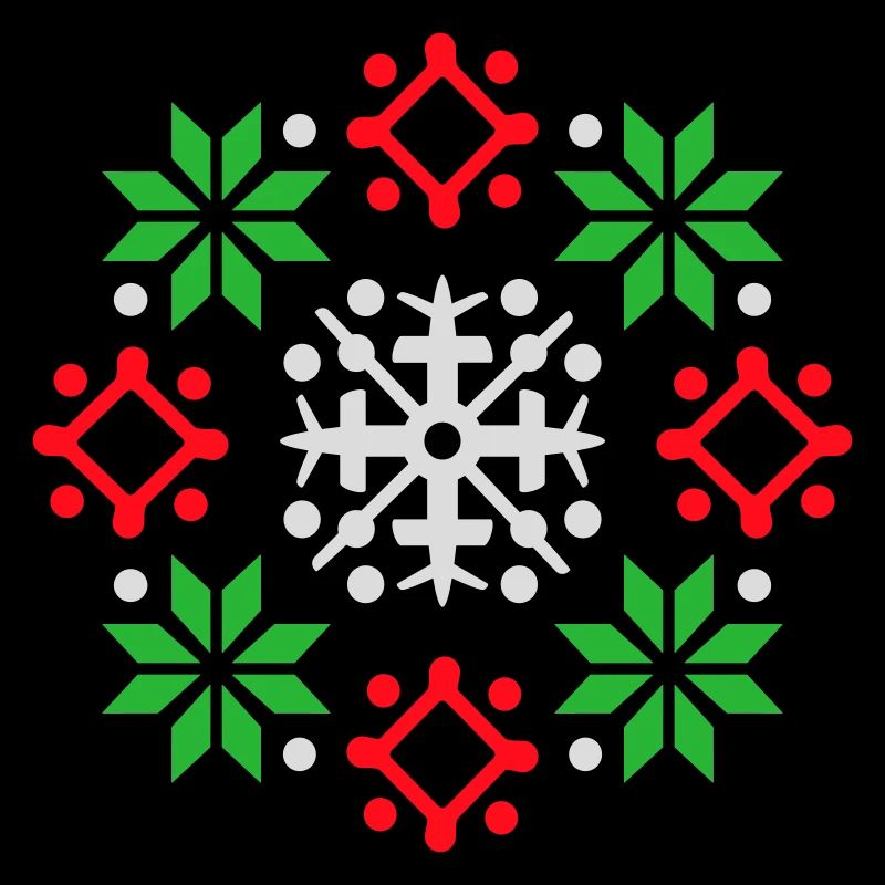 Schneeflocken Muster Weihnachtspullover Schnee