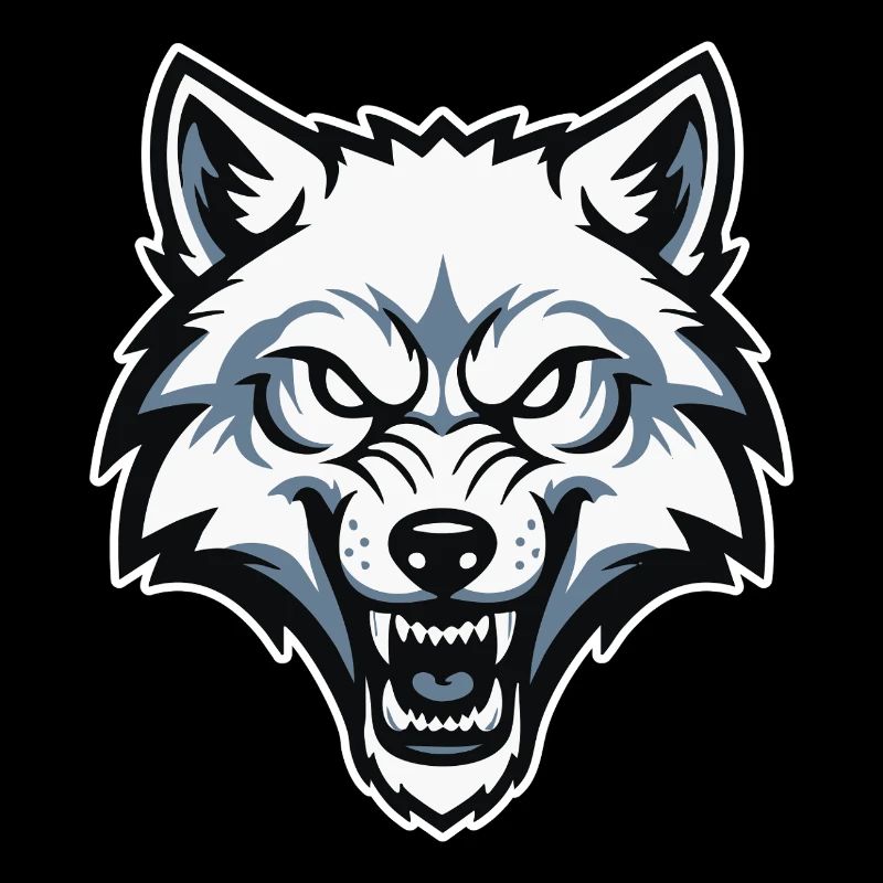 Wild Arctic White Wolf Maskottchen-Maskottchen-Logo