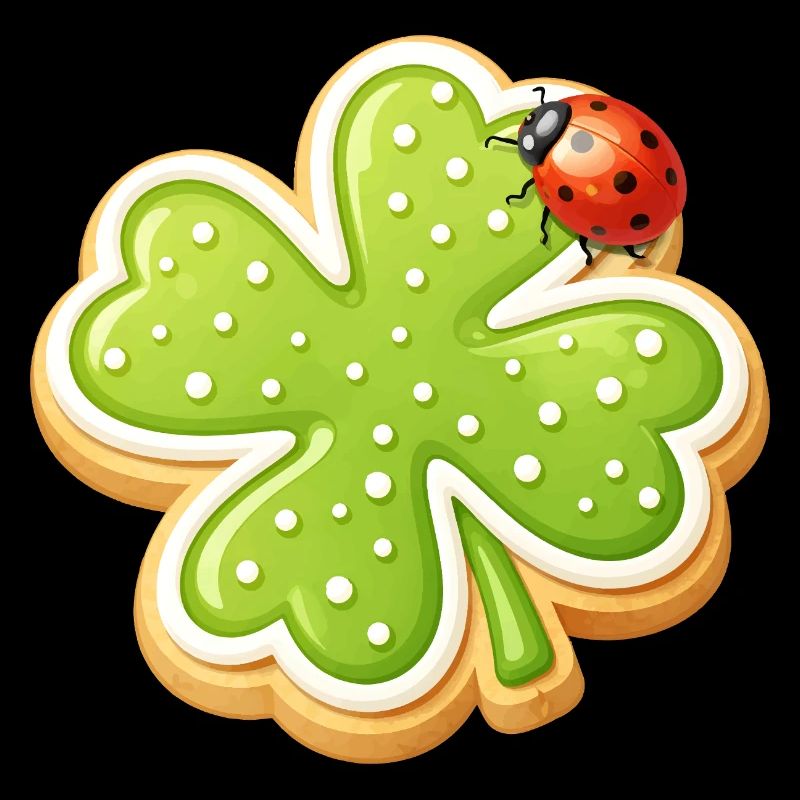 Shamrock Biscuit with Ladybug