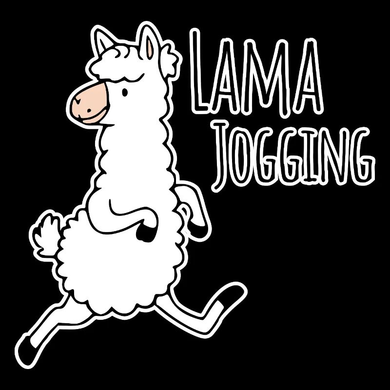 Llama jogging - funny llama goes jogging, join in