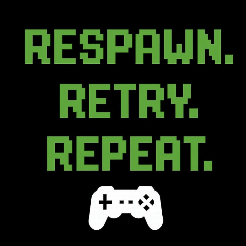 Respawn. Retry. Repeat. – Gaming Pixel Design