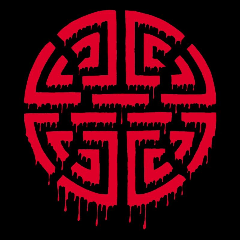 Graffiti eines roten Labyrinths