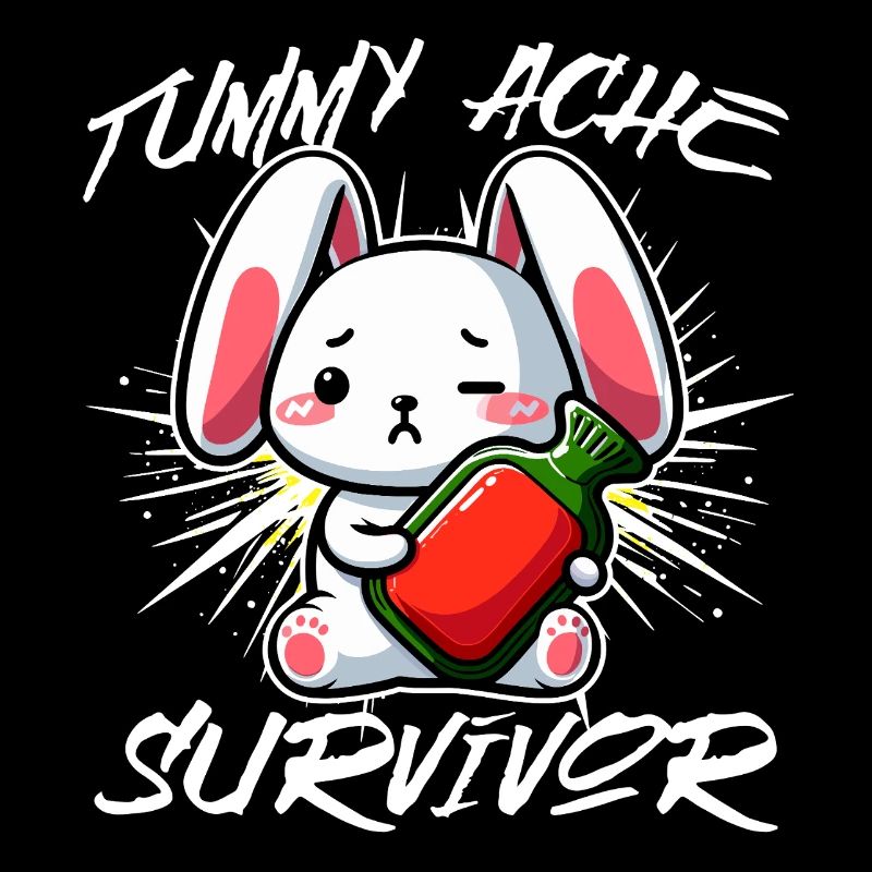 Survivant des maux de ventre - Conception de lapin mignon