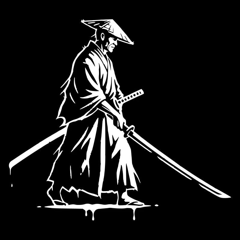 Ronin Samurai Drawing Ink Vector
