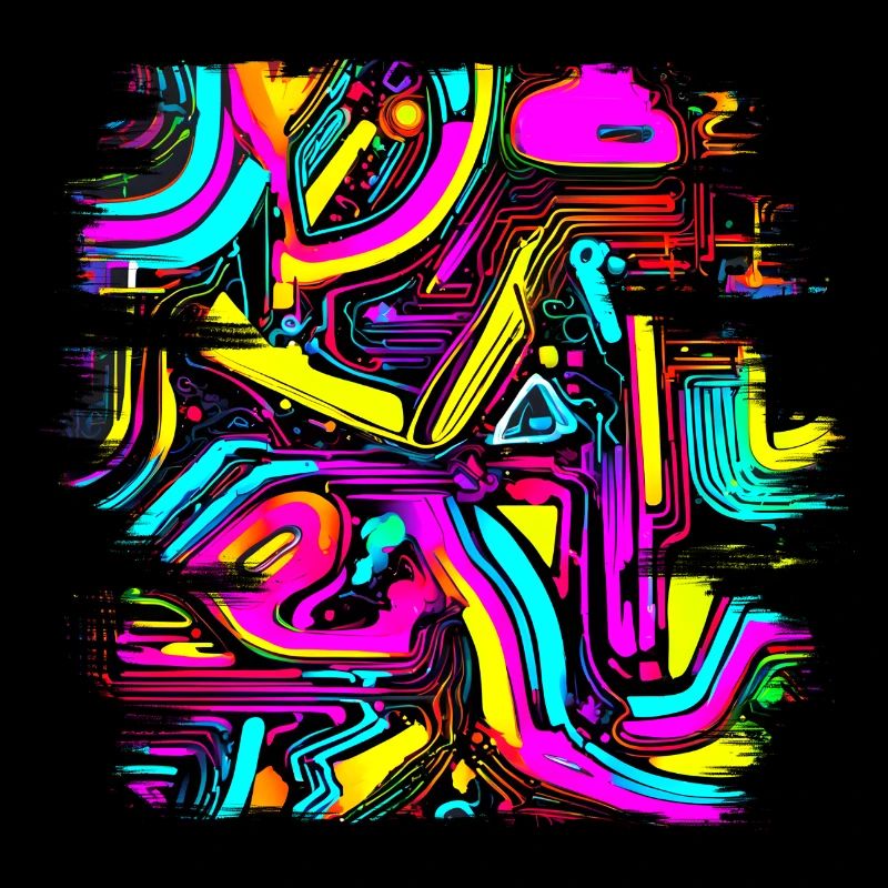Neon Design abstrait UV Maison Style