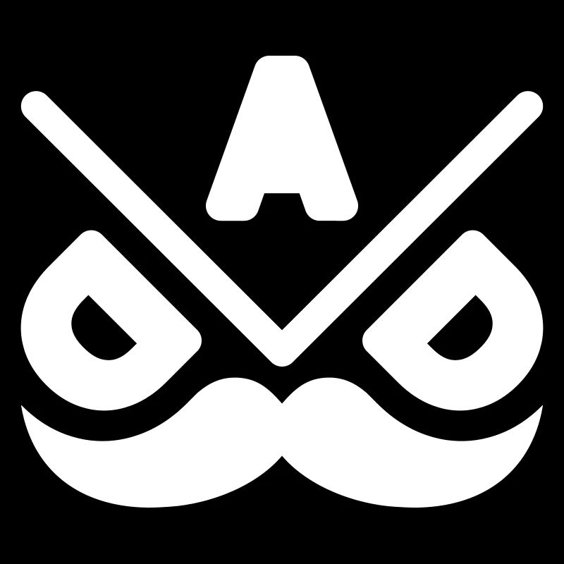 Geometrisches Schnurrbart-Emblem