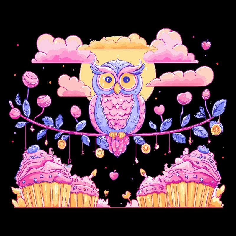 Pastell Eulenzauber über Cupcakes