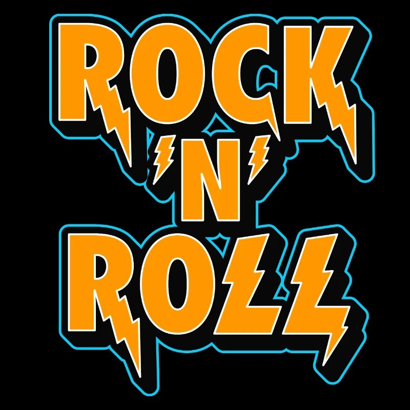 Rock 'N' Roll Typographic 3D Logo