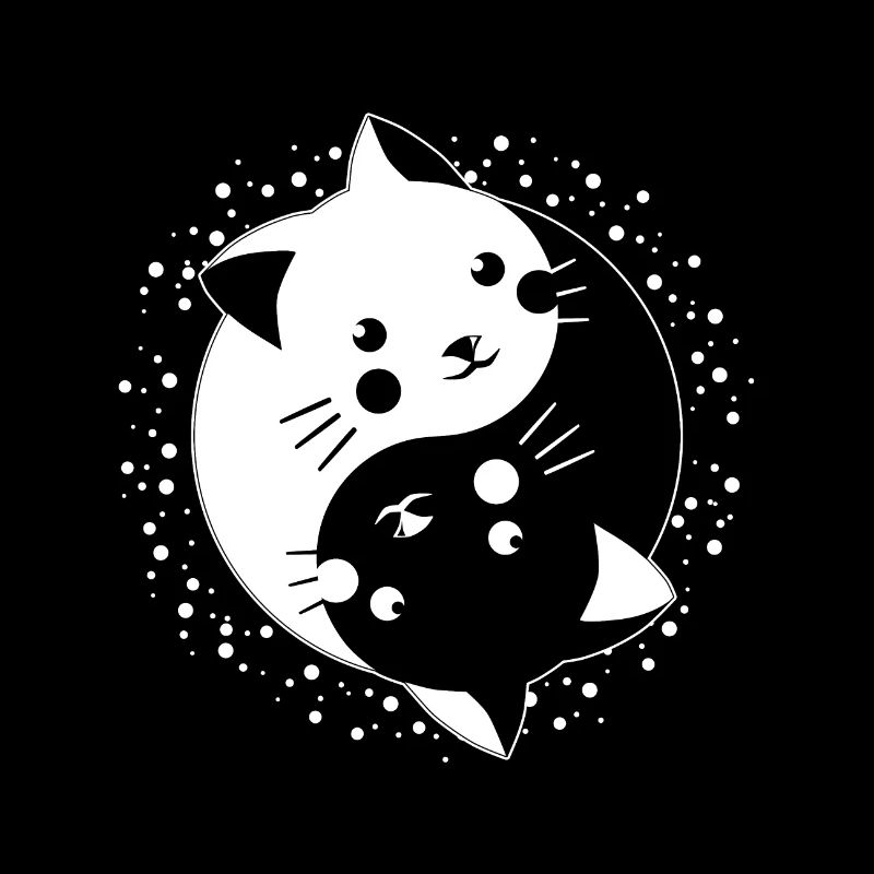 Coole Kätzchen Yin Yang Katzen Cat Geschenkidee