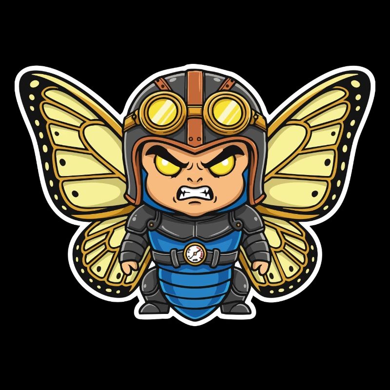Steampunk Aviator Butterfly Blue Armor