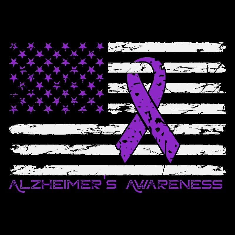 Ruban Violet Alzheimer Drapeau US