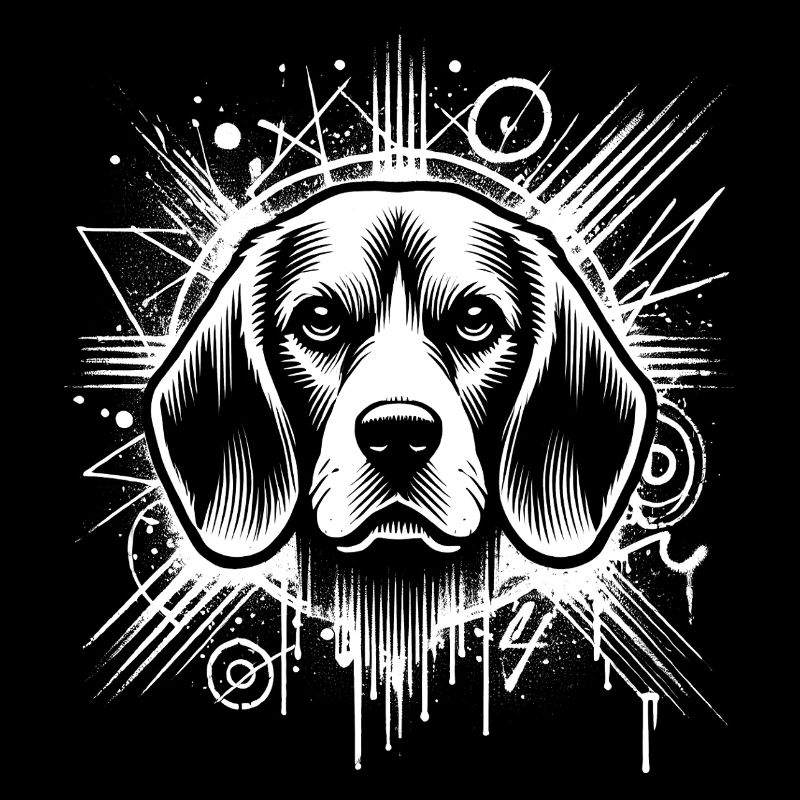 Mignon Beagle dans le style graffiti