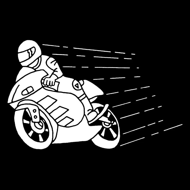 Weißer Biker und Geschwindigkeit