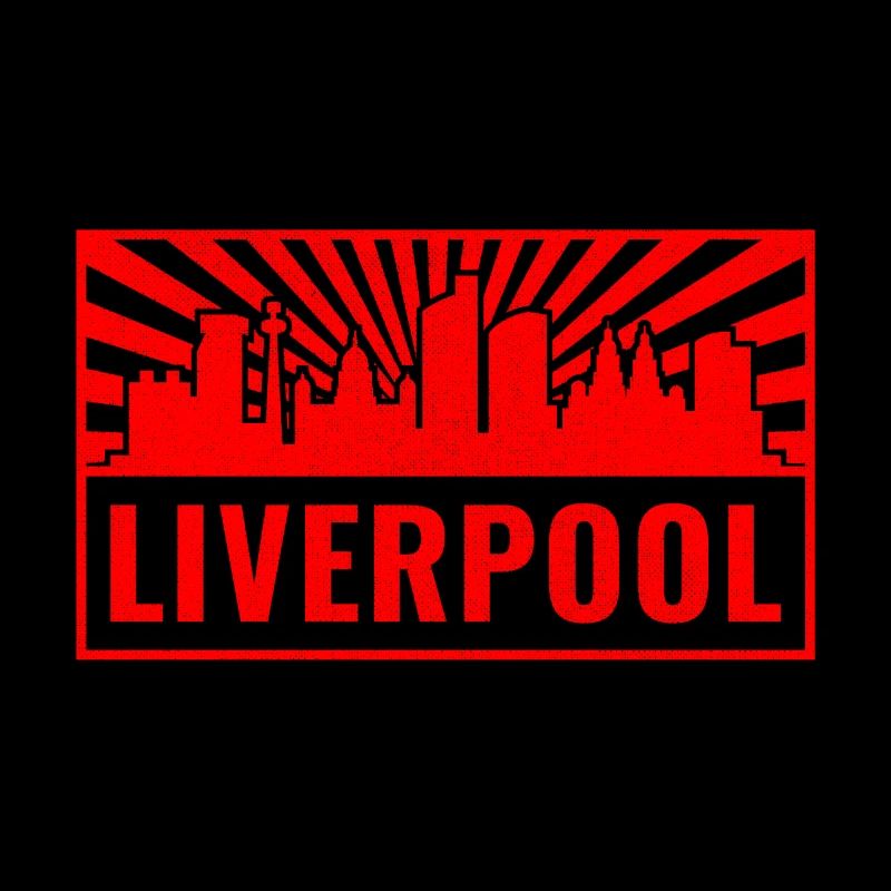 Liverpool Skyline in Red Rays