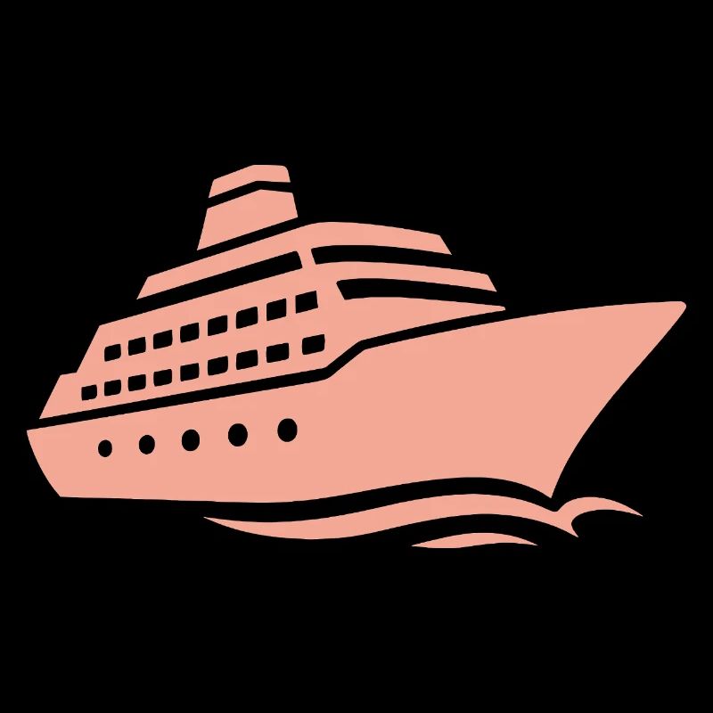 Minimalist Cruise Ship Silhouette Vacation