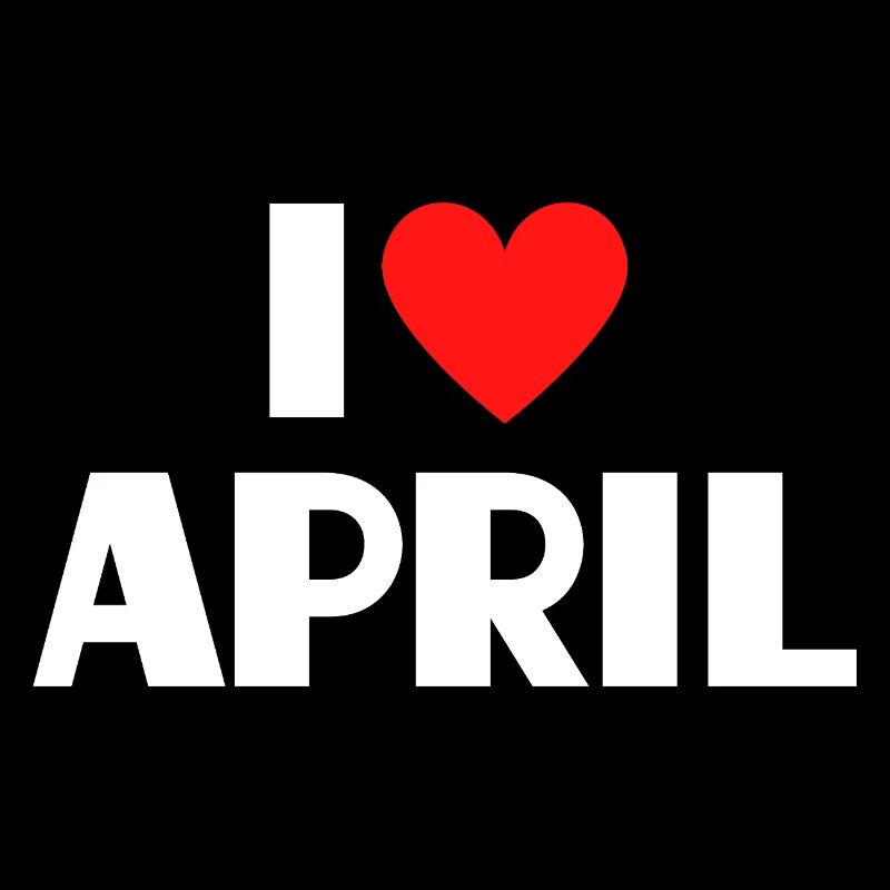 Ich liebe April rotes Herz Retro Statement 