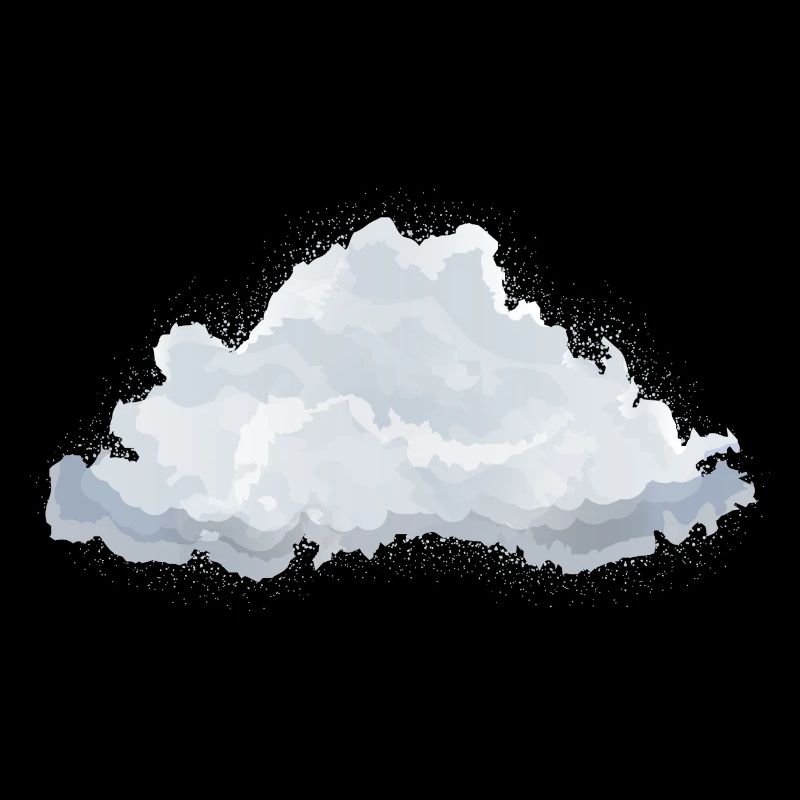 single drawn fluffy white cloud