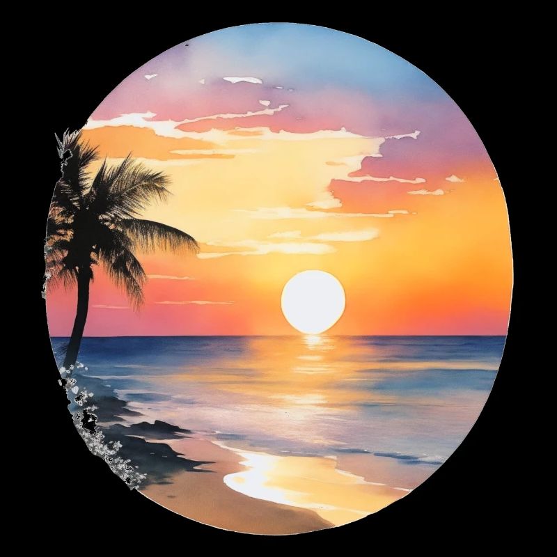 Coucher de soleil sur la plage