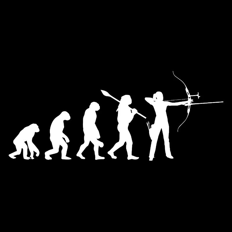 Evolution der Bogenschießfrau Bogenjägerin Sportgeschenk