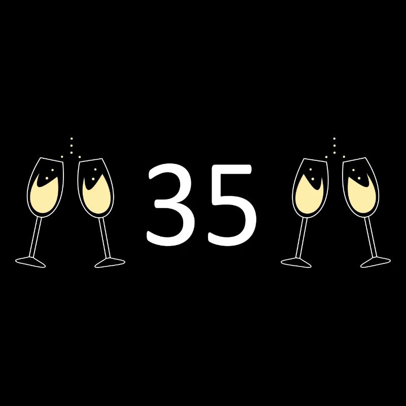 35e anniversaire 35 ans Numéro 35 Blanc