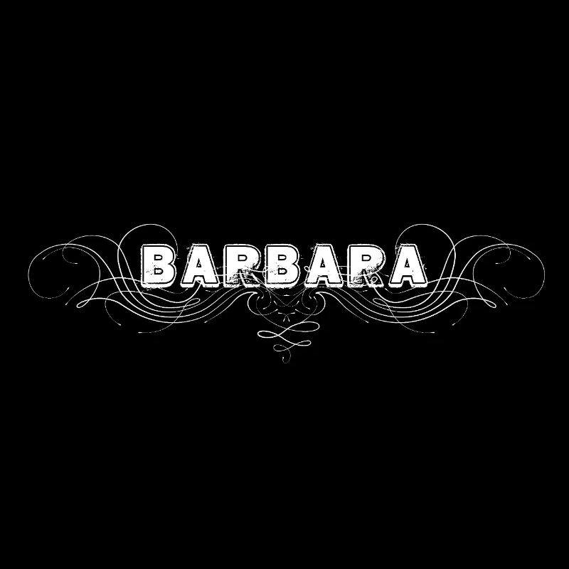 Lettrage BARBARA avec lignes décoratives