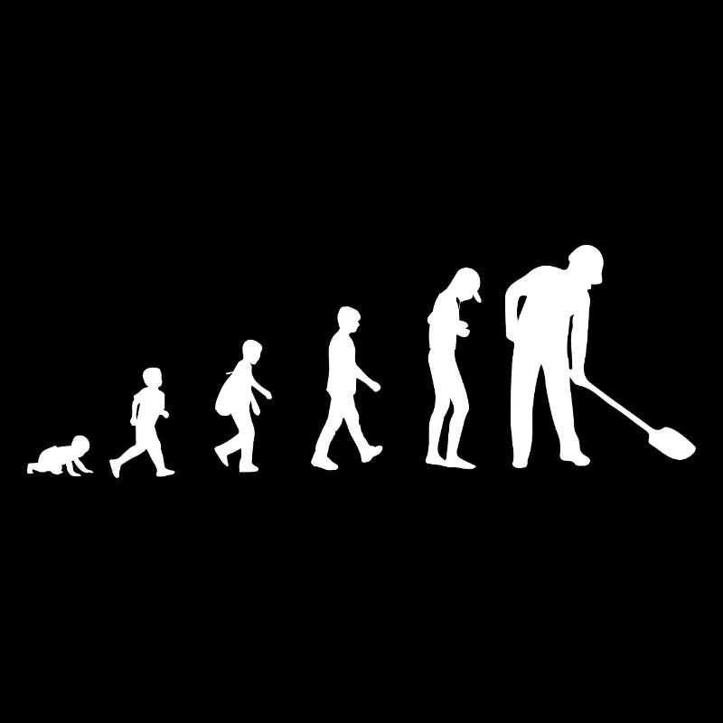 Evolution vom Baby zum Bauarbeiter