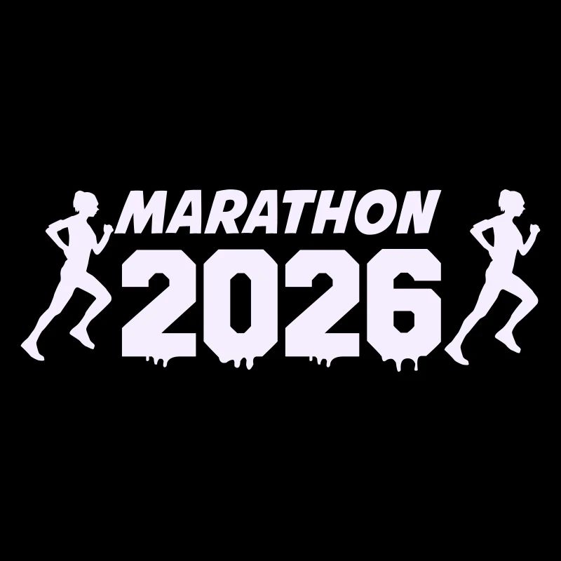 Conception de la silhouette du coureur Marathon 2026