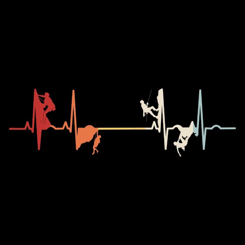 Alpinisme Retro Bouldering Mountain Climbing EKG Pulse