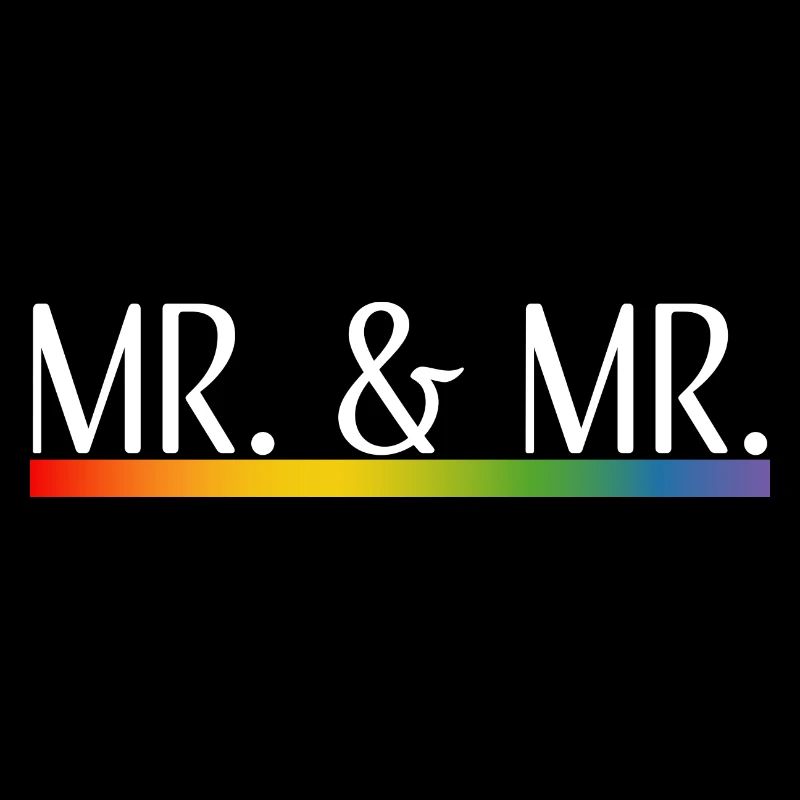 Rainbow stripes Mr and Mr white